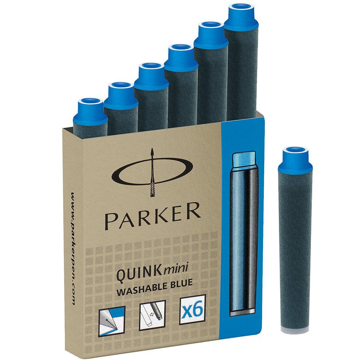 Parker 5th Mini Pen Refill, Medium Nib, Blue Ink, 1-count 