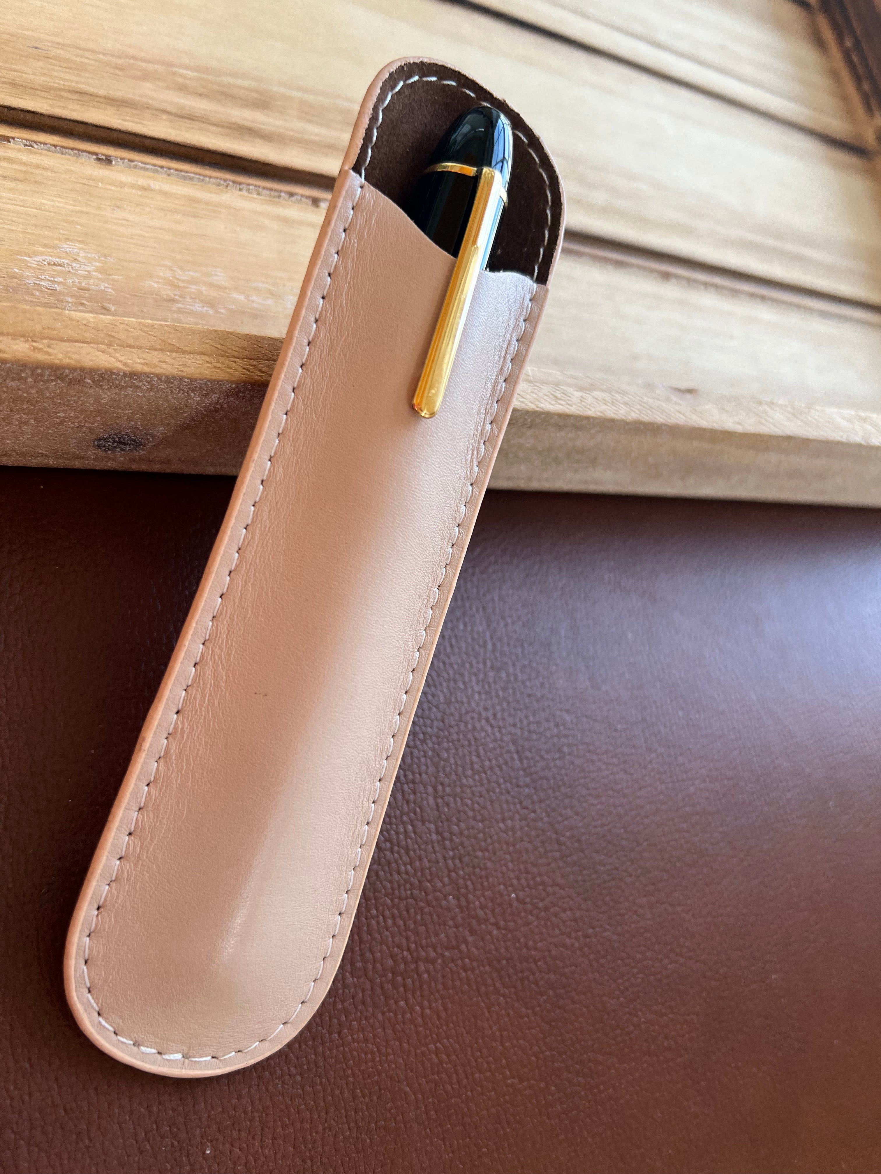 Pen Boutique Yak Leather 10 Pen Holder - Brown