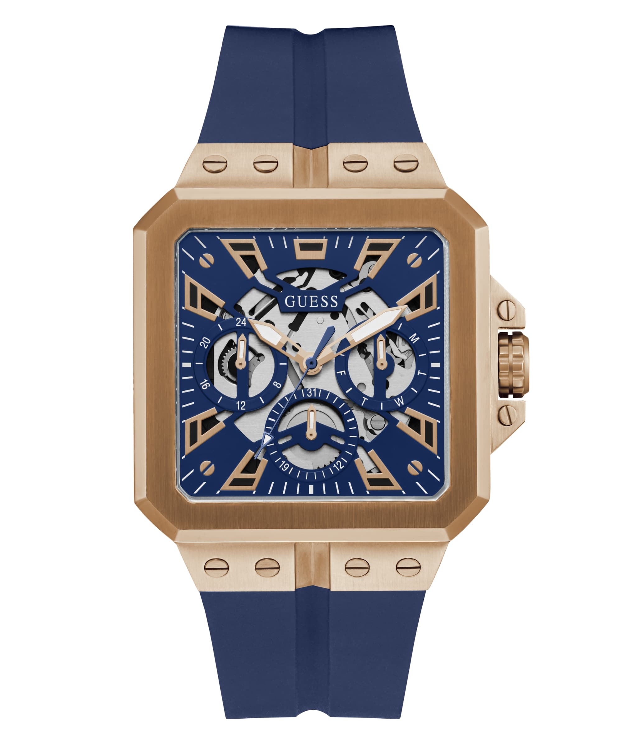 Guess Phoenix Blue Dial Tonneau Case Multi-Function Men Watch - GW0202 –  Just Watches