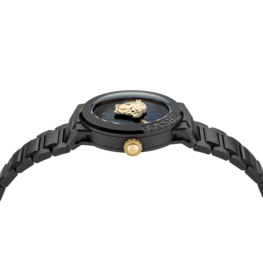 Versace La Medusa Diamond Quartz Black Dial Ladies Watch VE2R00922