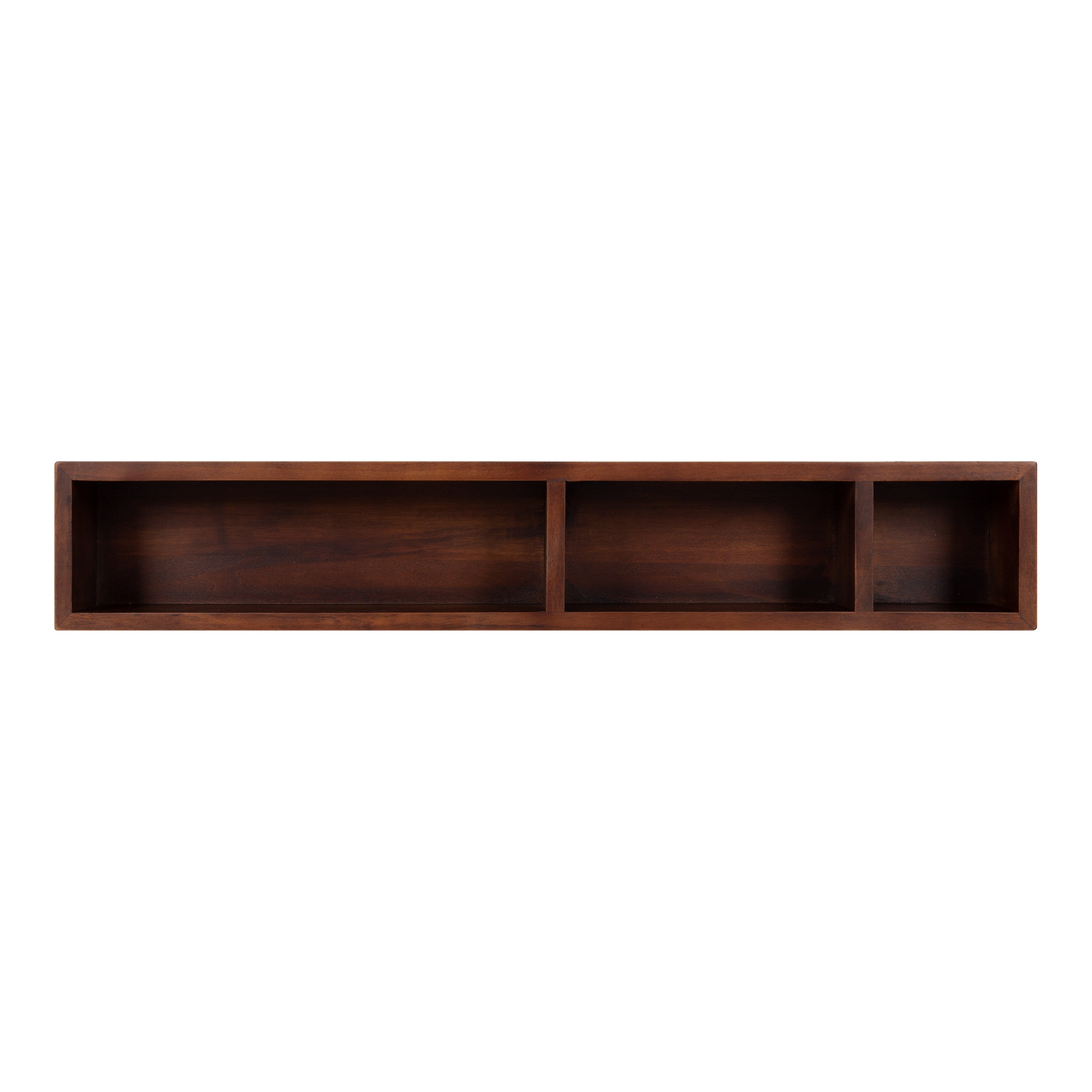 Kate and Laurel Hutton Pocket Shelf Wall Organizer, 26 x 5 x 4, Walnut ...