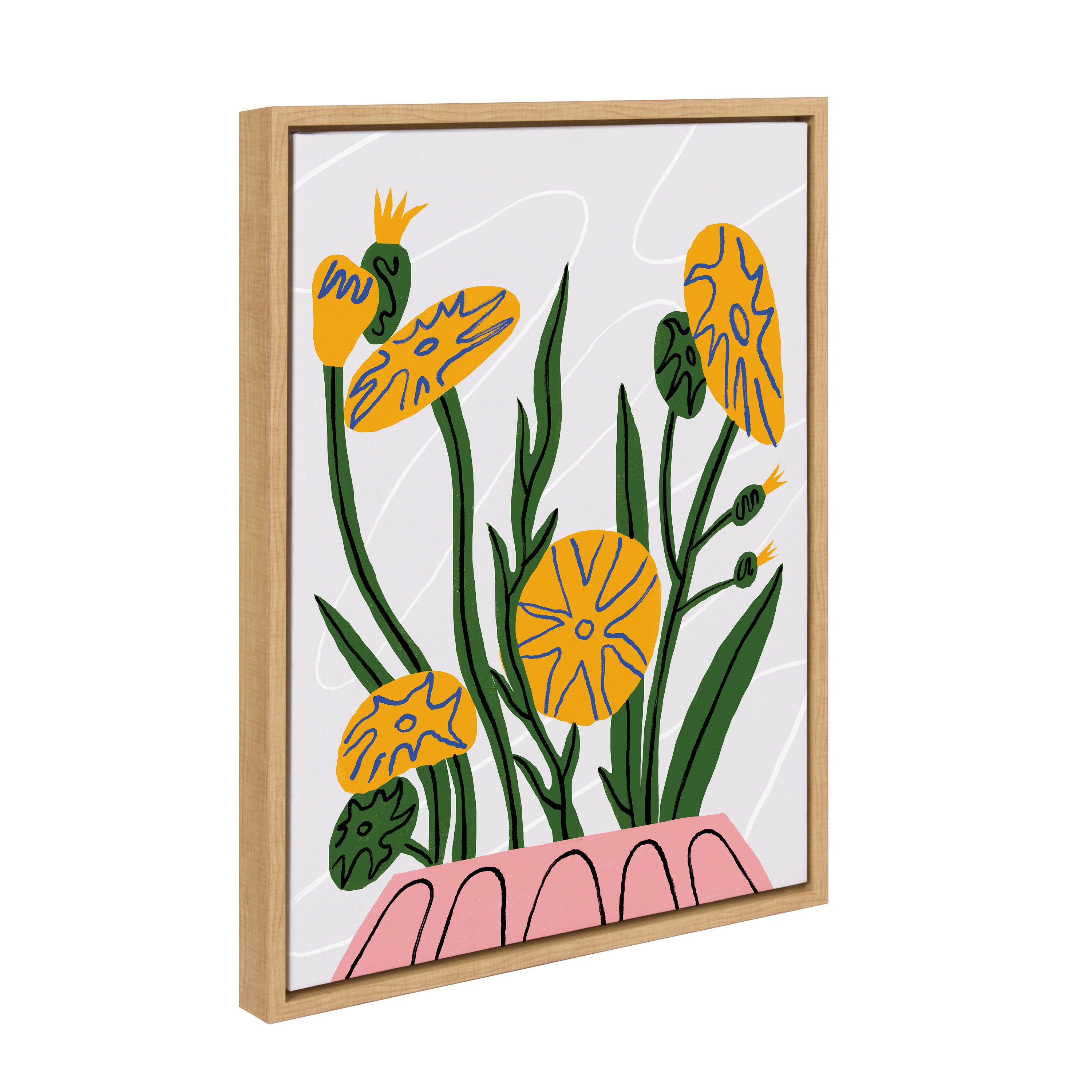 Kate and Laurel Sylvie MV Potted Plants Framed Canvas Wall Art by ...