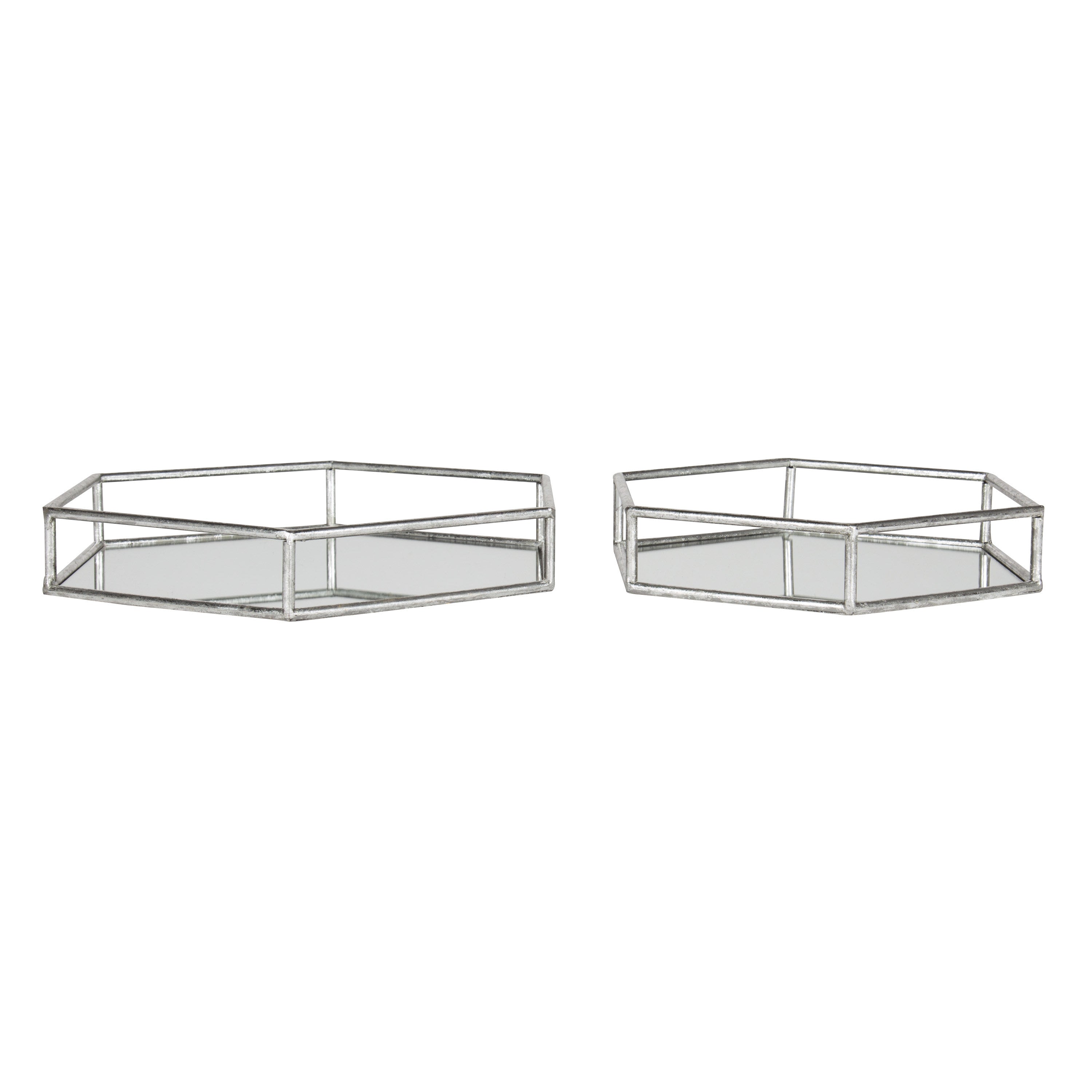 Kate and Laurel Felicia Modern Nesting Metal Mirrored Decorative Accent Trays, Silver – kateandlaurel