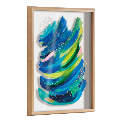 Kate and Laurel Sylvie Brushstroke 100 , Bright Abstract and 2 Framed  Canvas Wall Art Set by Jessi Raulet of Ettavee, 3 Piece Set, 16x20 and  23x33, Gold Frame, Colorful Striking Wall