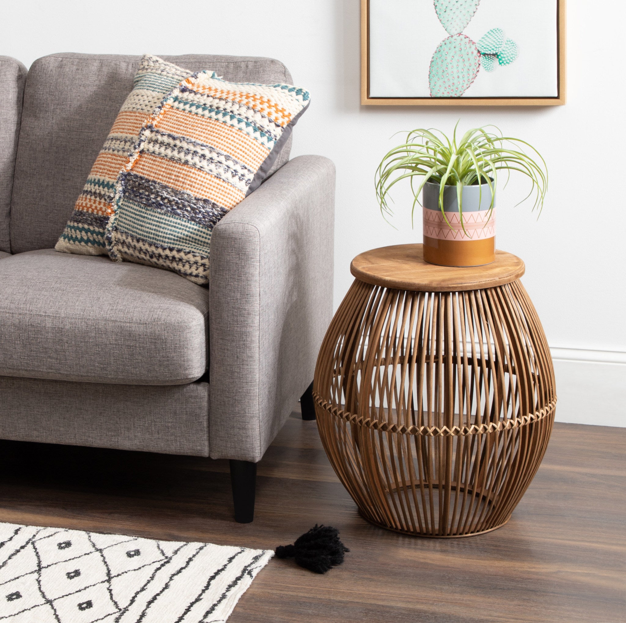 bamboo side table round