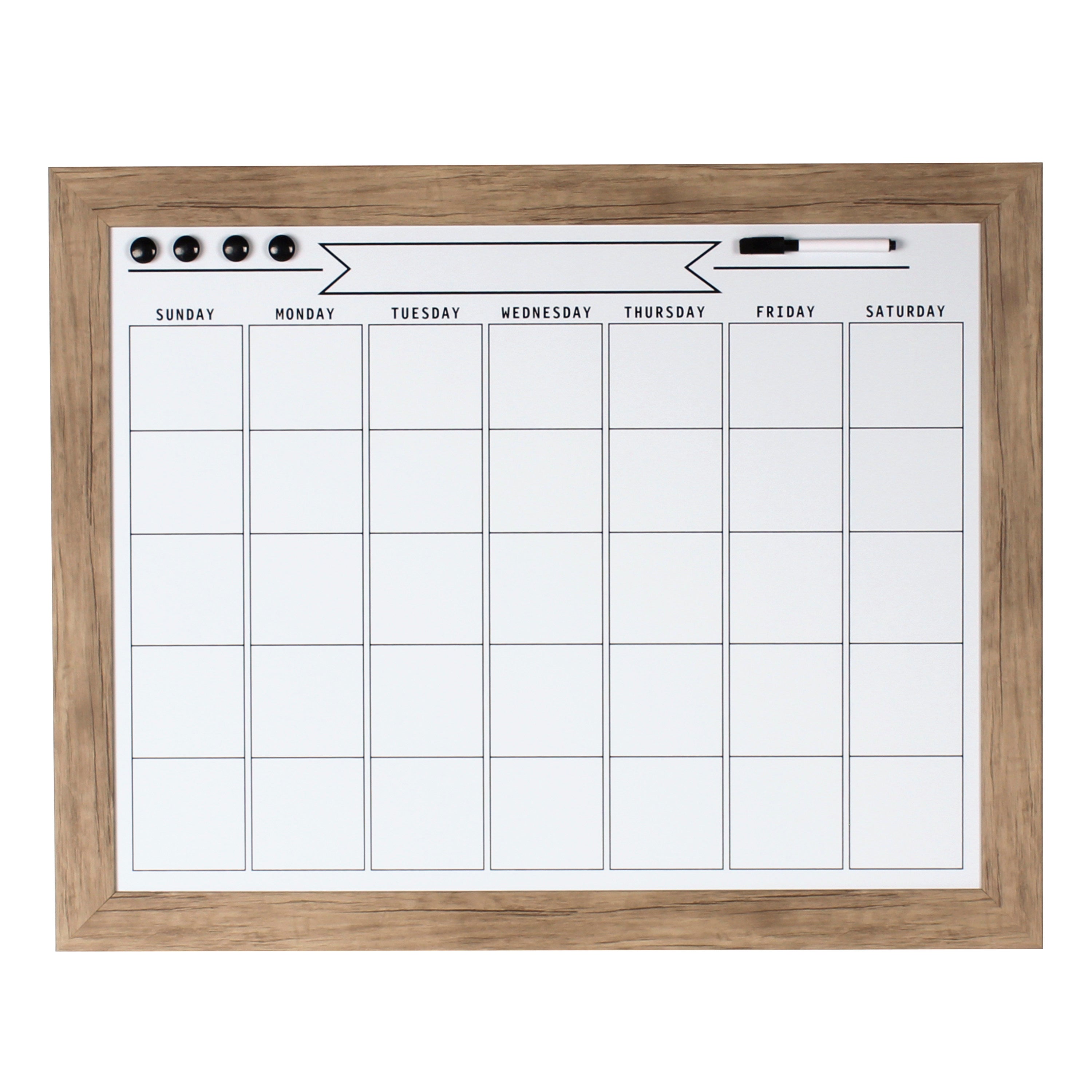 DesignOvation Beatrice Framed Dry Erase Monthly Calendar, 23