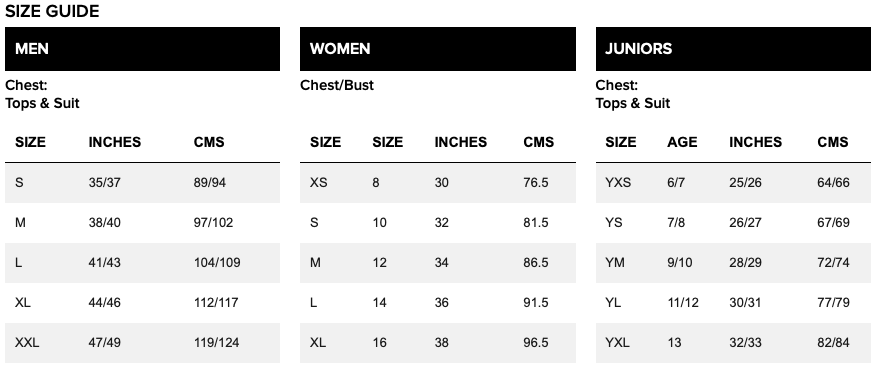SIZE GUIDE & CARING FOR YOUR KIT – Umbro South Africa