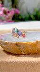 18K gold plated ring with colorful crystals