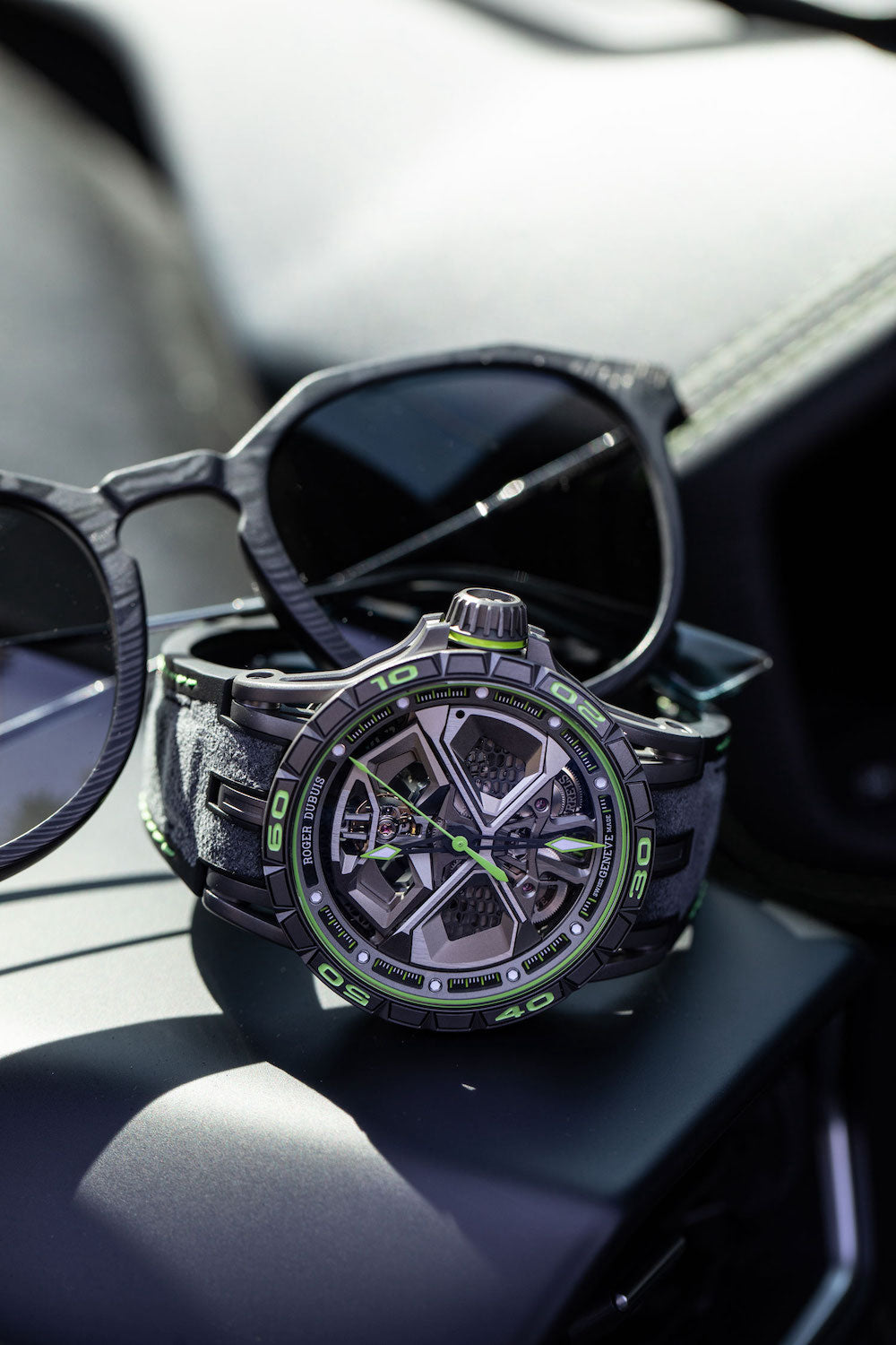 Roger Dubuis excalibur spider photoshoot with Roveri Eyewear CLM7 Claseri Michele