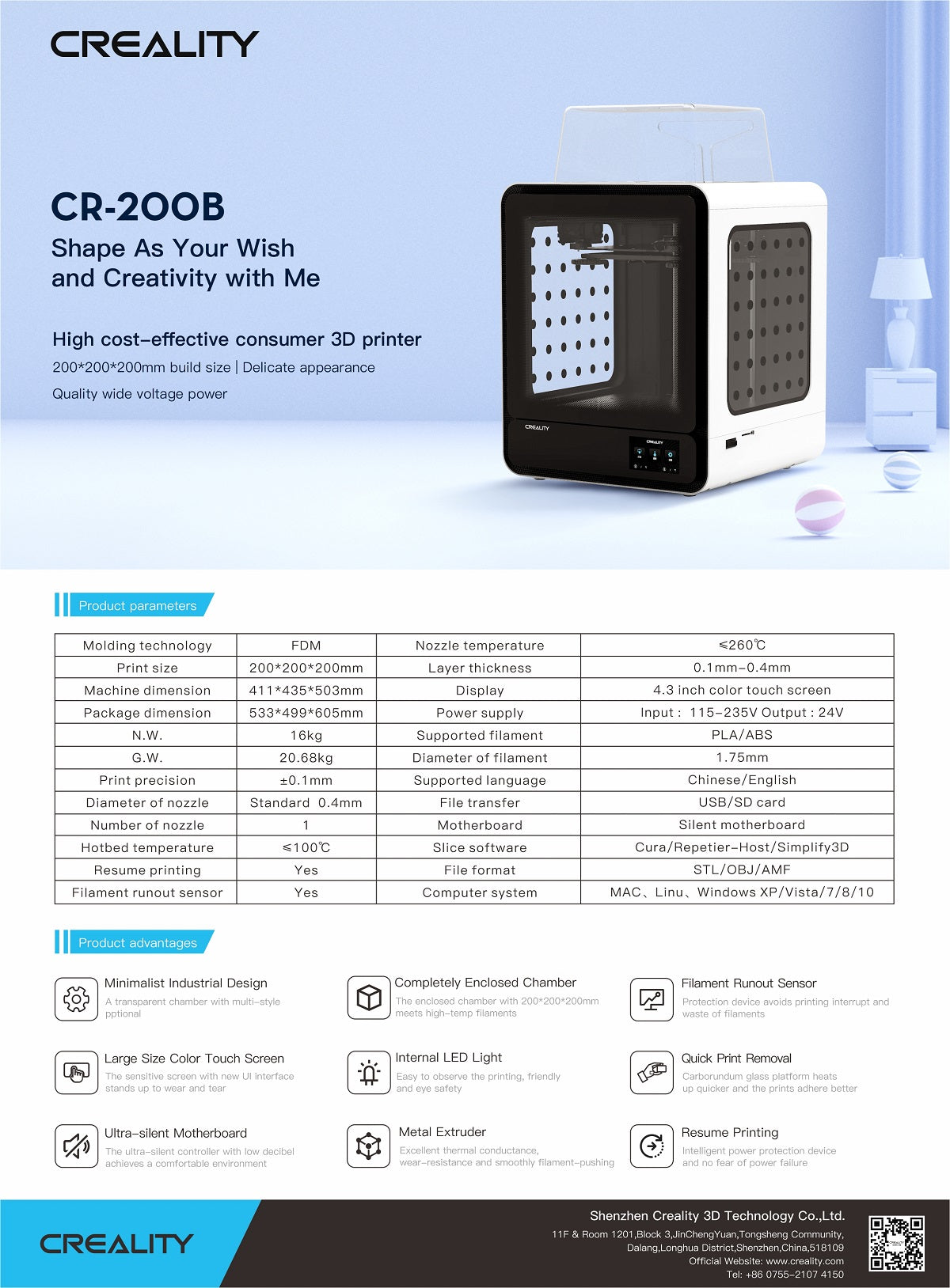CR-200B 3D Printer