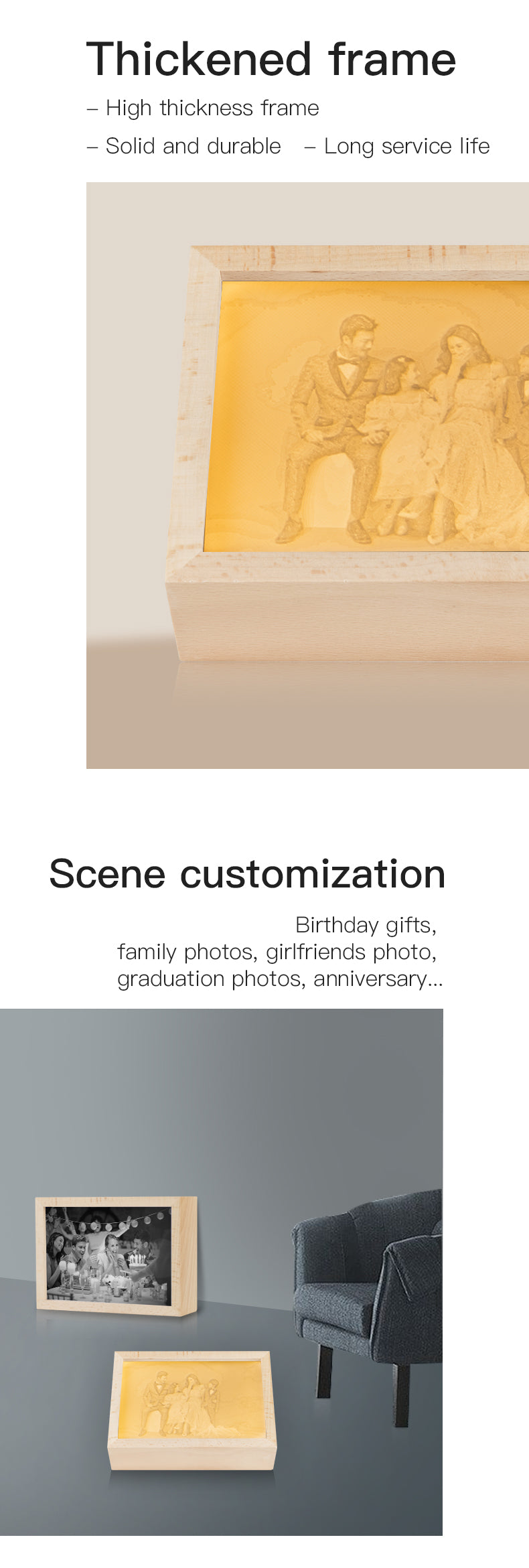 Creative Custom 3D Printed Embossed Photo Frame