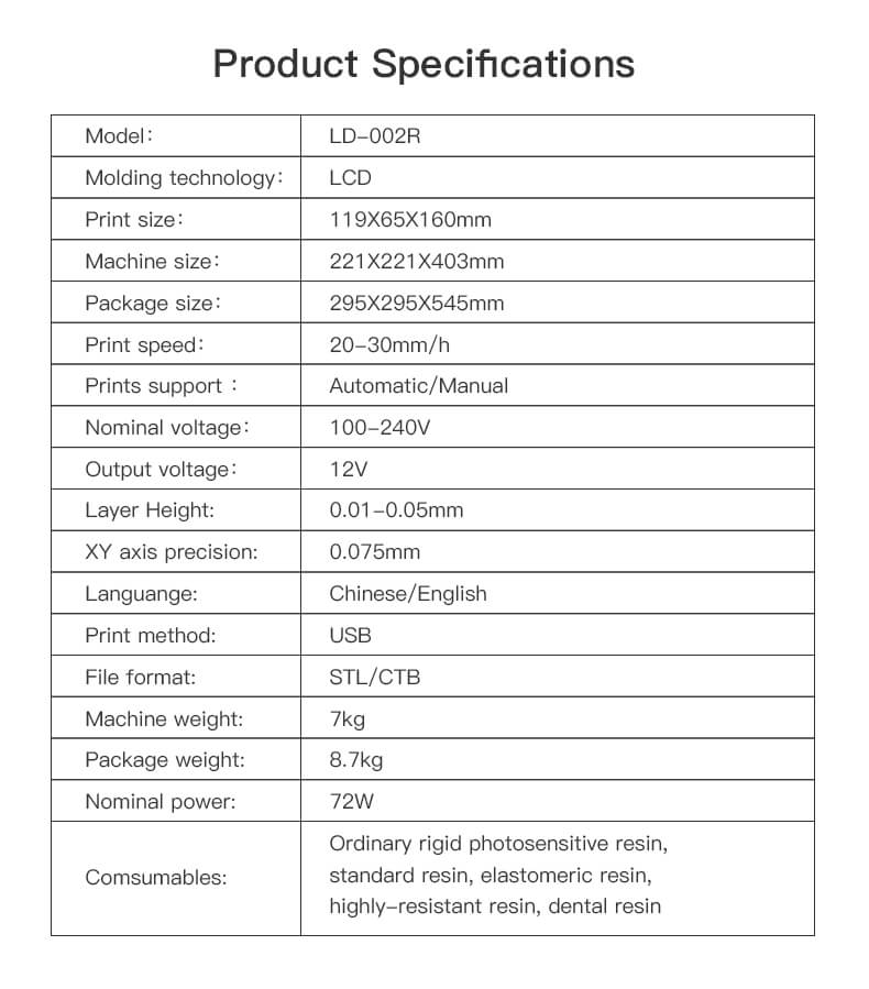 Creality LD-002R LCD Resin 3d Printer