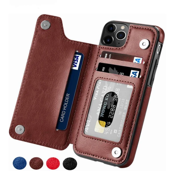 Luxury Retro Leather Card Slot Holder Cover Case For Iphone11 Pro