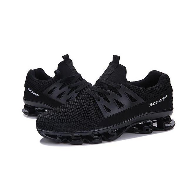 men's casual breathable black running sports shoes