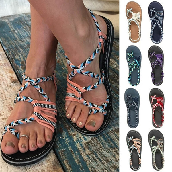 Sandals Fashion Women's Summer Casual Open Toe Bandage Beach Sandals