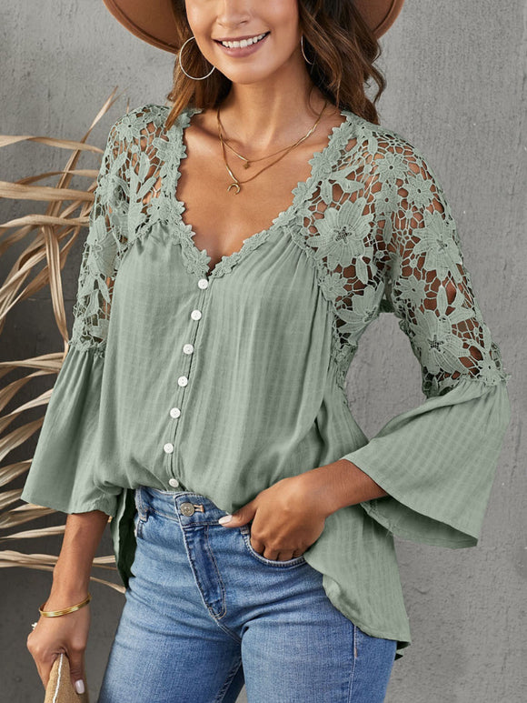 Fare Long sleeve Chic Hollow Out Women Tops