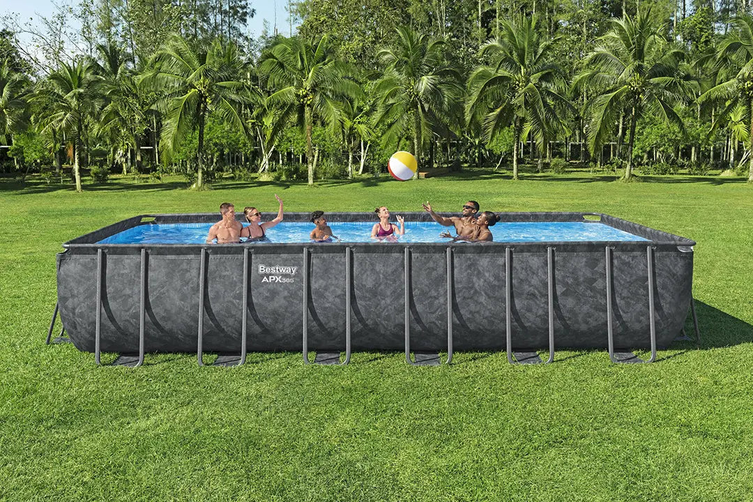 Bestway Power Steel Rectangular Pool Set AGP With Sand Filter pump 7.32m X 3.66m X 1.32m