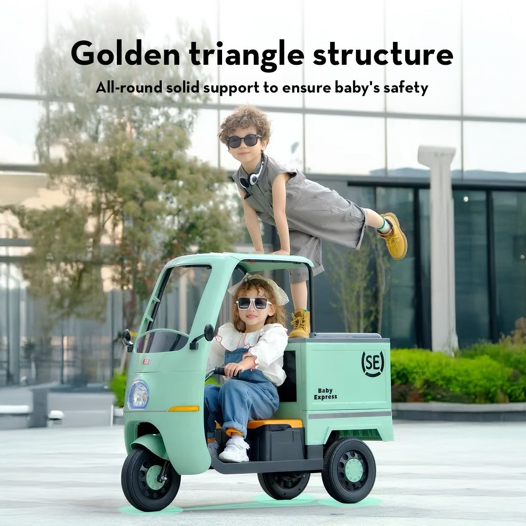 Megastar Ride on Food Express 12 V Cart for Kids With Rc and Openable Bin