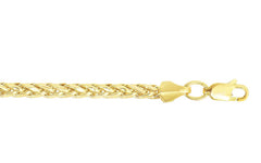 14K Yellow Gold Diamond Cut Light Wheat Chain Necklace