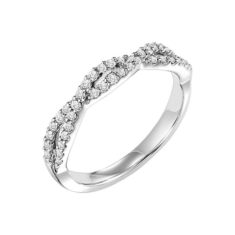 14K White Gold Diamond Crossover Band