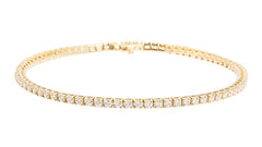 18K Yellow Gold Round Diamond Tennis Bracelet