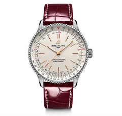 Breitling Navitimer Automatic 36mm Watch with Burgundy Leather Strap