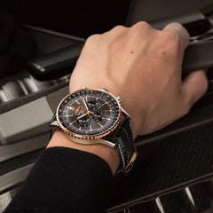 Man Wearing Breitling Navitimer B01 Chronograph 46 Watch