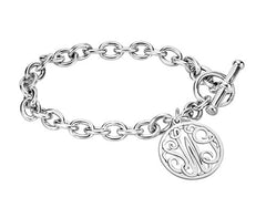 Classic Bordered Monogram Toggle Bracelet