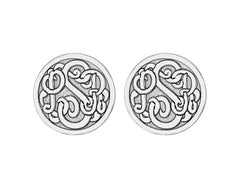 Classic Recessed Monogram Stud Earrings