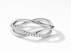 DY Infinity Band Ring in Platinum with Diamonds