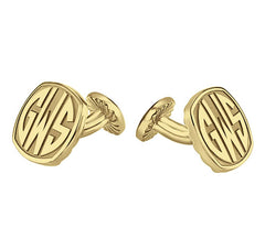 Fink's 18mm Cushion Original Monogram Block Letter Cufflinks