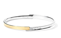 IPPOLITA Chimera Mixed Metals Overlapping Bangle with Diamonds