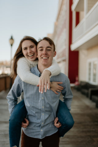 Engagement Photo of Jack and Alyssa on Boardwalk