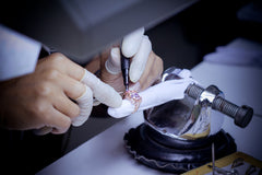 A Jeweler Works on a Custom Ring Design