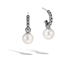 John Hardy Classic Chain Pearl Drop Earrings