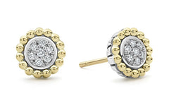 LAGOS Caviar Lux Two Tone Diamond Stud Earrings