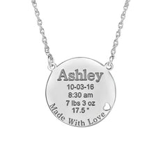 Made with Love 22mm Custom Engraved Necklace
