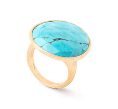 Marco Bicego Lunaria Yellow Gold Turquoise Cocktail Ring
