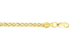 Men's 14K Yellow Gold Diamond Cut Light Wheat Chain Necklace