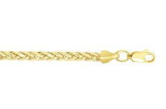 Men's 14K Yellow Gold Diamond Cut Light Wheat Chain Necklace