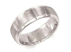 Men's 6.5mm Rolled Edge Brushed Wedding Band