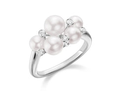 Mikimoto Japan Akoya Pearl and Diamond Cluster Ring