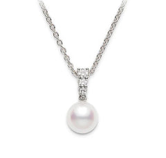 Mikimoto Morning Dew Akoya Pearl and Diamond Pendant