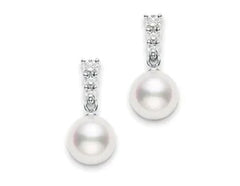 Mikimoto Morning Dew White Gold Pearl Earrings