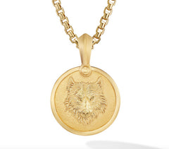Petrvs Wolf Amulet in 18K Yellow Gold, 30.6mm