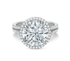 Platinum Round Halo Engagement Ring