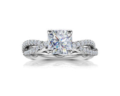 Princess Cut Diamond Twist Shank Engagement Ring
