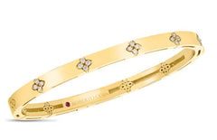 Roberto Coin Love in Verona 18K Yellow Gold Bangle with Diamond Accents