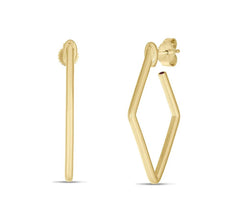 Roberto Coin Yellow Gold Square Earrings