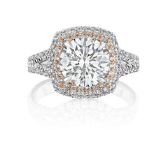 Round Diamond Double Halo Engagement Ring